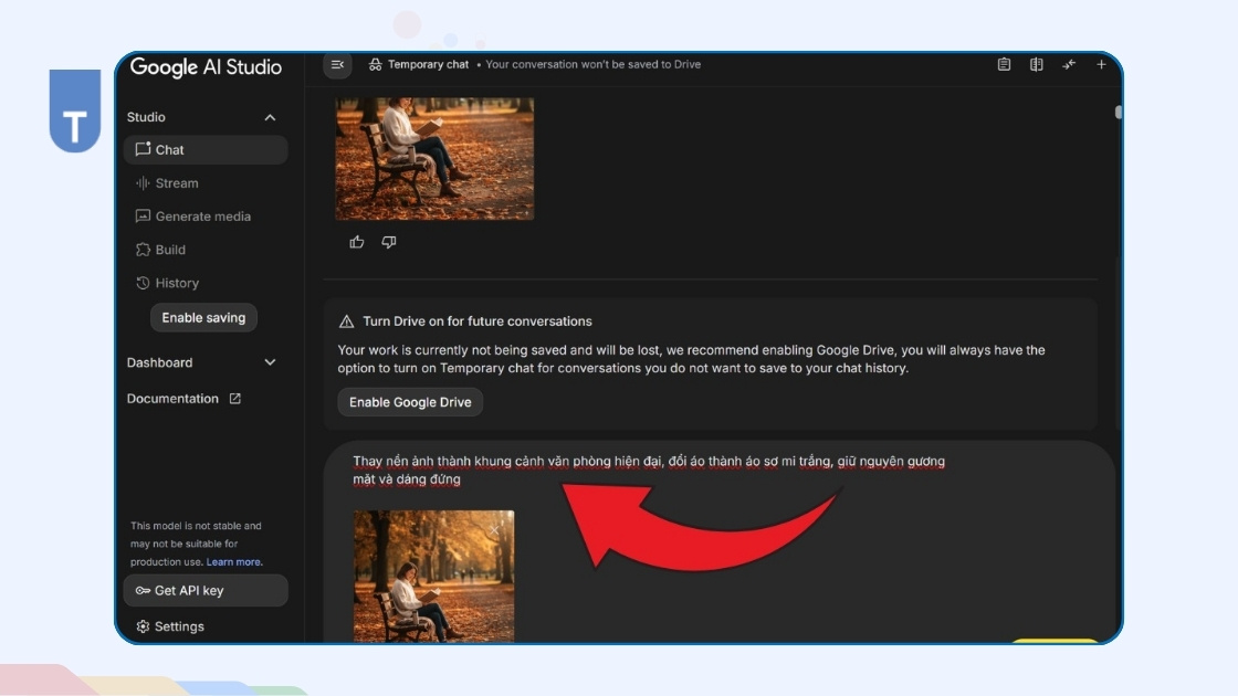 Nano Banana là gì? Cách sử dụng công cụ tạo ảnh AI mới nhất từ Google 10 Nhập mô tả yêu cầu chỉnh sửa