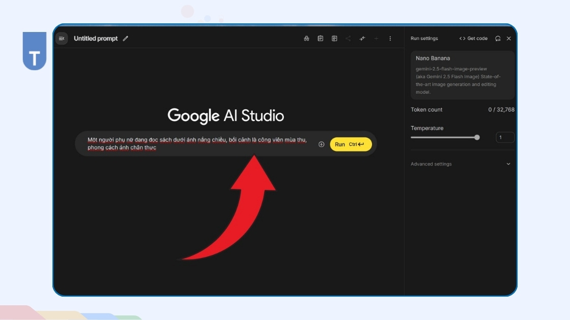 Nano Banana là gì? Cách sử dụng công cụ tạo ảnh AI mới nhất từ Google 7 Đăng nhập vào Google AI Studio để sử dụng Nano Banana, rồi nhập câu lệnh