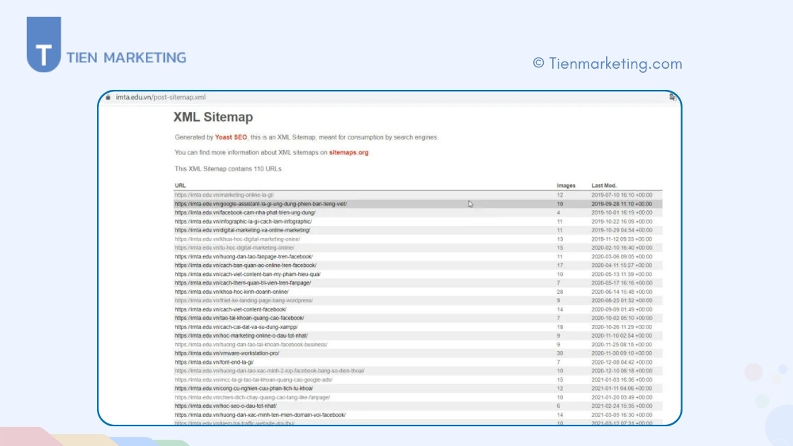 Các loại định dạng sitemap phổ biến