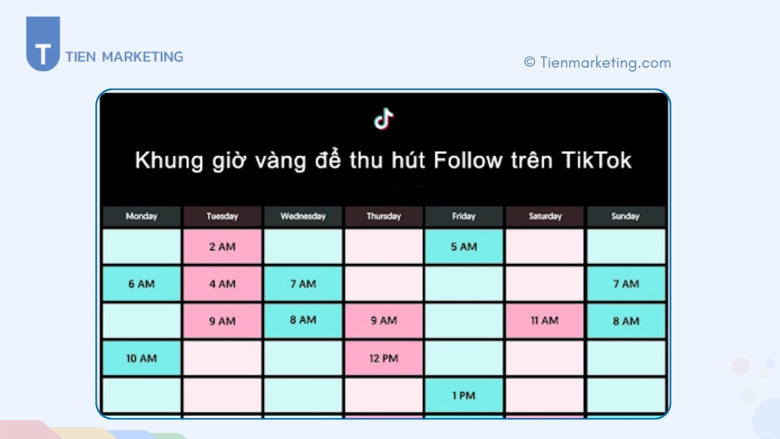 Khung giờ đăng Tiktok thu hút triệu view, dễ viral không nên bỏ qua 2025 4 Khung giờ đăng TikTok theo từng ngày trong tuần