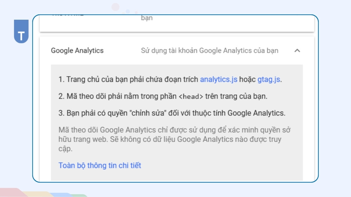 Xác minh Google Analytics