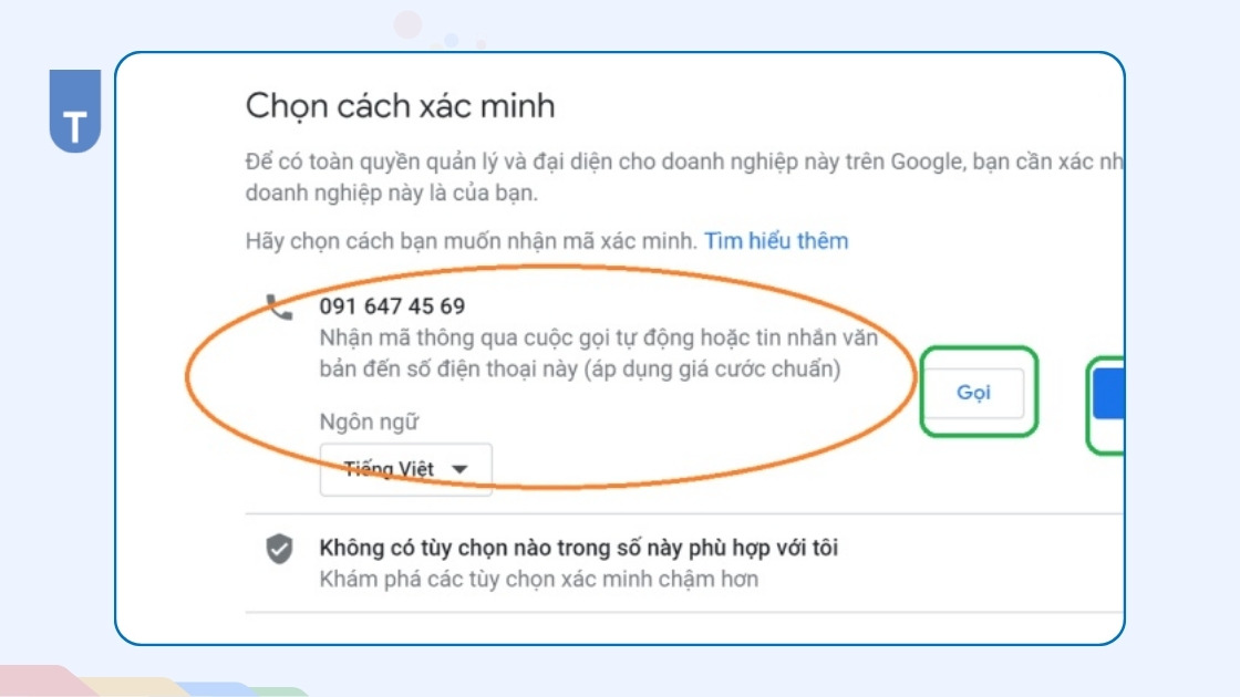 Hướng dẫn xác minh doanh nghiệp trên Google Map mới nhất 2025 6 Xác minh qua điện thoại