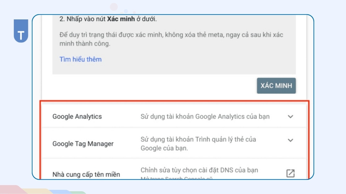 Hướng dẫn xác minh doanh nghiệp trên Google Map mới nhất 2025 8 Xác minh qua Google Search Console